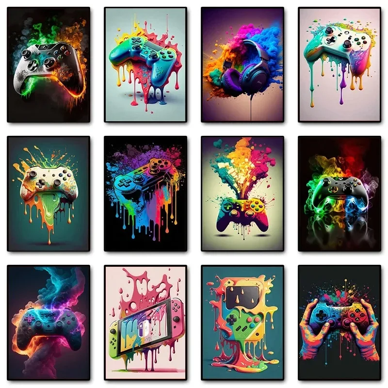 Gaming Accessories For Room - Renkli Pop Art Oyun Kumandası Oyun