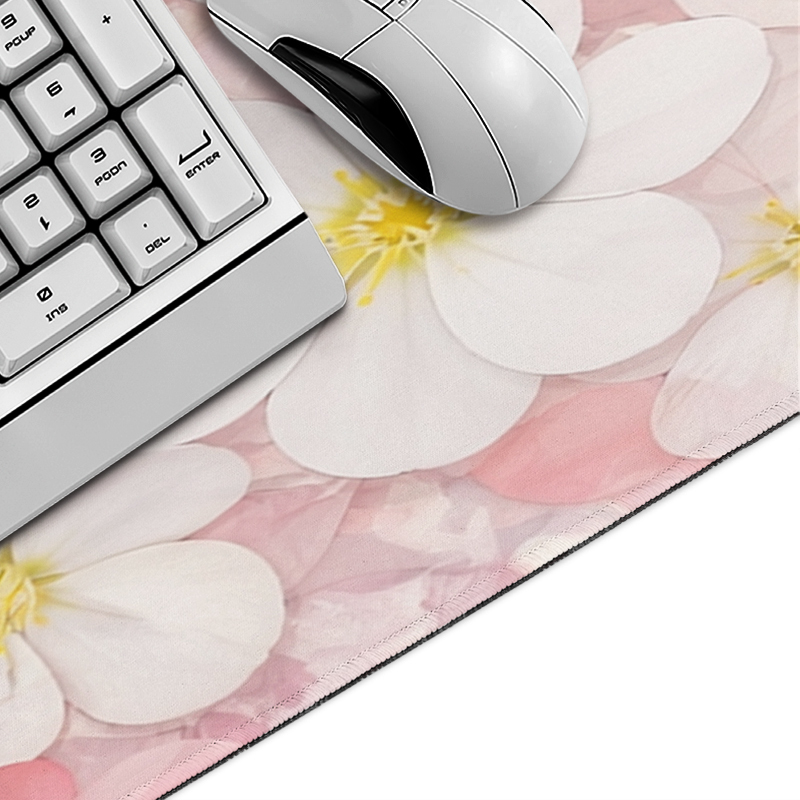 Beyaz ve Pembe Çiçekler Mouse  - Gaming Mouse Pad Xl incelemesi ve fiyatı